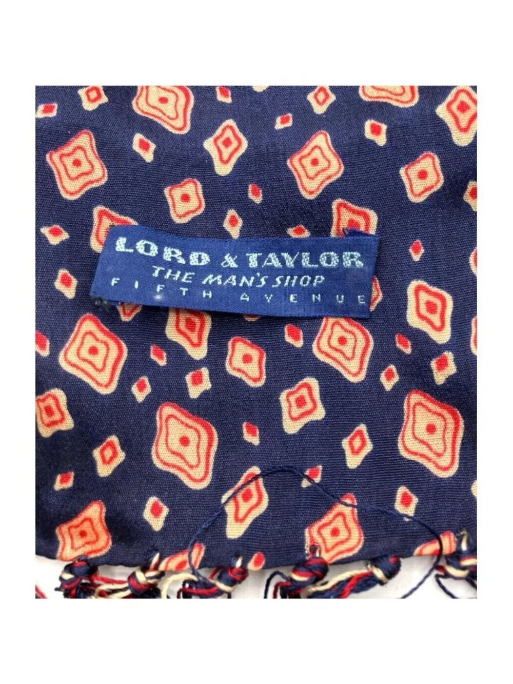 Vintage 20s 30s Lord & Taylor Man's Shop Silk Scarf Deco Print Mens